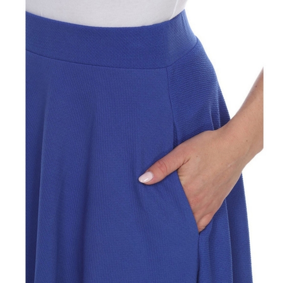 White Mark Royal Blue Saya Flare Skirt - sz L - Picture 2 of 4